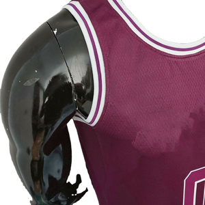 Maillot de basketball bordeaux personnalisé pour hommes avec logo, sublimation, bordure rayée blanche, en maille, vêtements de sport, fabricant OEM en gros - Product Image 5