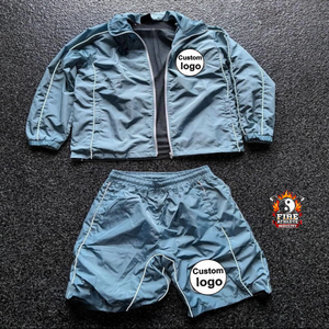 Windbreaker <b>Tracksuit</b> for Men's Windbreaker <b>Tracksuit</b> Set | Lightweight 2-Piece HOODIE & SHORT - Product Image 6