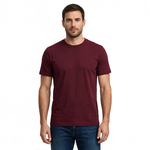 Camiseta de Punto de Manga Corta con Cuello Redondo para Hombre, 100% Algodón, Corte Regular, Color Sólido Informal, Personalizable, Ecológica BD - Product Image 5