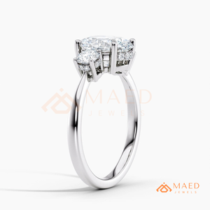 925 Silver Oval Cut Three <b>Stone</b> Ring for Women Elegant Engagement Style Sparkling Jewelry Design - Product Image 6