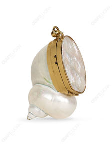 Pochette de soirée en coquillage naturel Turbo Shell avec cadre doré, sac à main de luxe au style côtier pour l'exportation OEM - Product Image 4