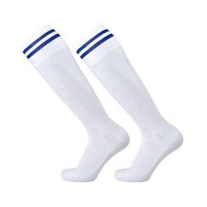 Men's <b>Knee</b> <b>High</b> <b>Socks</b> <b>White</b> Blue Striped Knitted Breathable Sports <b>Socks</b> Spring Style - Product Image 1