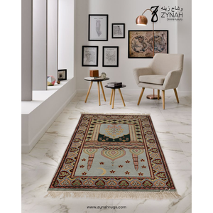 Alfombra de Oración Azul de Inspiración Persa, Alfombra Islámica Tradicional con Diseño Floral, Alfombra de Oración Musulmana Suave con Borlas para el Hogar y Viajes - Product Image 3