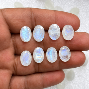 Pierre de lune arc-en-ciel naturelle blanche en vrac, ovale facettée, pierres précieuses en vrac, pierres de cristal pour la fabrication de bijoux, fournisseur en gros, Mascot Love - Product Image 4