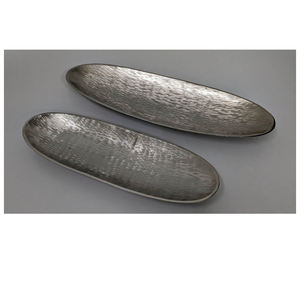 Bandeja Decorativa de Aluminio, Bandeja de Servir Rústica de Aluminio Fundido, Bandeja de Aluminio, Artesanía en Metal, Metal Fundido - Product Image 2