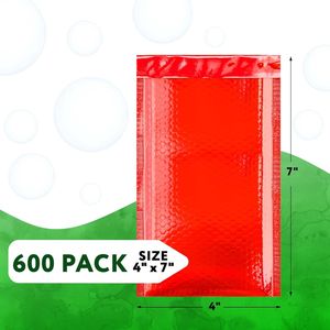 Bollettini metallici rossi 4X7 pollici confezione 600 foglio autosigillante buste di spedizione Poly mailer impermeabili per piccole imprese - Product Image 2
