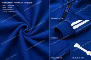 Sudadera con capucha azul gótica para hombre con estampado de calavera, chaqueta con cremallera completa, sudadera con gráfico de huesos, ropa urbana de Halloween, logotipo personalizado impreso - Product Image 5