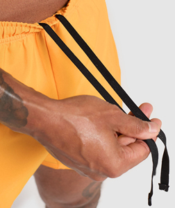 Shorts de sport pour hommes, d'été, unis, décontractés, mi-longs, à cordon de serrage, en tricot peigné, séchage rapide, respirants, personnalisables avec logo, pour l'entraînement - Product Image 4