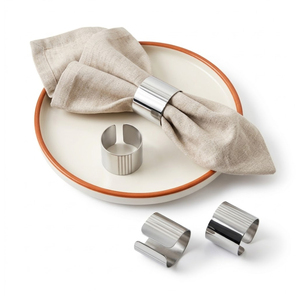 Modern Polished Silver <b>Metal</b> Napkin Rings Set Durable Stainless Steel Serviette Buckles Holders For Elegant Dining <b>Table</b> Decor - Product Image 1