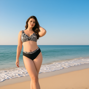 HDJ Plus Size One Piece Swimsuit <b>Tummy</b> <b>Control</b> Conservative Beachwear Sexy Monokini Bathing Suit BZ77058 - Product Image 3
