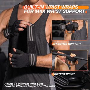 Workout Gym <b>Gloves</b> for Men Women, <b>Weight</b> Lifting <b>Gloves</b> with Wrist Wrap Support, SBR Pad Grip for Full Palm Protection - Product Image 6