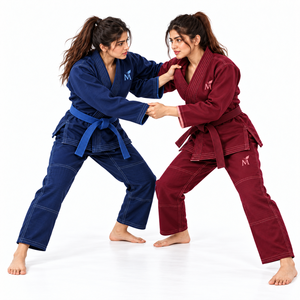 Kimono de BJJ para Mujer, 100% Algodón, Logotipo Bordado, Color Granate, Corte Regular, Ropa de Artes Marciales para Adultos, Alta Calidad, para Entrenamiento de Artes Marciales - Product Image 4