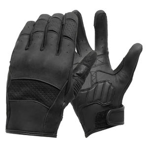 Gants de moto de course respirants, compatibles écran tactile, antidérapants, pour sports de plein air, en cuir et polyuréthane, protection intégrale des doigts, avec crochet de maintien - Product Image 5