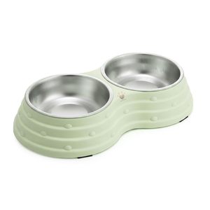 Pet Feeding <b>Bowl</b> for <b>Dogs</b> & Cats Extra Small Solid Pink 200 Ml Melamine <b>Bowl</b> with Stainless Steel <b>Bowl</b> - Product Image 2
