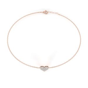 สร้อยข้อมือทองคำขาว 14K ประดับเพชรทรงหัวใจแบบเรียงกลุ่ม งานฝีมือประณีต เหมาะเป็นของขวัญวันครบรอบหรืองานเลี้ยงสำหรับผู้หญิง - Product Image 6