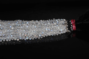 AAA+ Quality White Rainbow Moonstone Briolette Faceted Drops Shape 3*5mm <b>Stone</b> Beads 12 Inches Length for Jewelry Making - Product Image 3