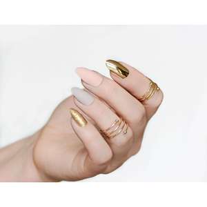 Barcode 800307811664 Item Code PEMN025 for Golden Press-On <b>Nails</b> - Product Image 1