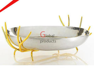 Nuevo Tazón Decorativo Redondo de Metal Chapado en Oro 2026, Tazón para Servir Ensaladas, Vajilla para el Hogar, Hotel y Restaurante - Product Image 3