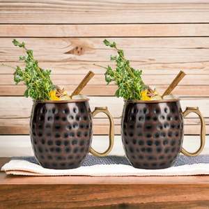 Mug Moscow Mule en cuivre pur 100% naturel de luxe, vaisselle de bar durable, exporté dans le monde entier depuis l'Inde - Product Image 3