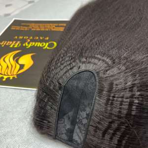 Genius Weft Upart Kinky Straight Perruque Vietnamienne 100% Cheveux Humains Single Drawn Long Cloudyhair Lace Toupee Transparent - Product Image 2