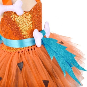 6m-2y niños niñas cueva disfraz Cavegirl lentejuelas vestido falda con sombreros para fiesta temática Cosplay fiestas Eventos Fiestas de lujo - Product Image 2