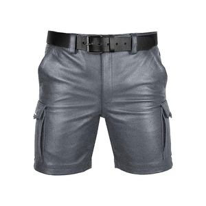 Professional Factory Made Men Custom <b>Leather</b> Fashion <b>Shorts</b> High Street <b>Leather</b> Men Fashionable Casual <b>Shorts</b> - Product Image 1