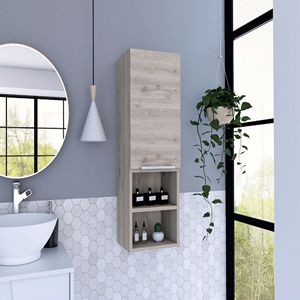 Armadietto per Medicinali Savona Grigio Chiaro di DEPOT E SHOP, Monoporta con Due Ripiani Interni e Due Esterni per Organizzazione Bagno - Product Image 1