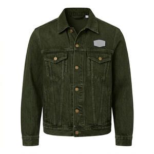Veste en jean légère pour femme avec logo personnalisé, bouton unique, motif uni, tissée, respirante, écologique, coupe-vent, collection automne - Product Image 1