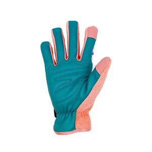 Gants de travail confortables pour femmes, antidérapants, imprimés de fleurs, en polyester et cuir respirant, pour jardinage, compatibles avec les écrans tactiles - Product Image 3