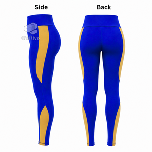 ชุดออกกำลังกายสำหรับผู้หญิง Sigma Gamma Rho เสื้อครอปซิป แขนสั้น กางเกงเลกกิ้งเอวสูง พร้อมแถบสีทองตัดกัน ชุดกีฬา - Product Image 5