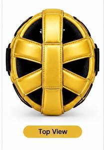 Protège-tête de boxe jaune en PU à face ouverte pour MMA, Kickboxing, Karaté, Sparring et Entraînement - Product Image 2