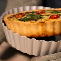 Moule à tarte cannelé en alliage d'aluminium ATLAS STAR, fond amovible rapide, plat de cuisson pour quiches et mousses de 6 pouces, compatible lave-vaisselle et four