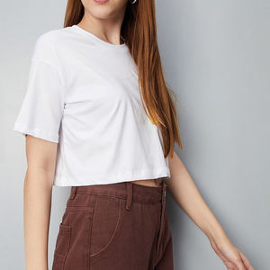 T-shirts pour femmes de haute qualité, imprimés, broderie personnalisée, été, 100% coton, respirant, coupe ajustée - Product Image 5