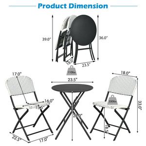 Set Bistrot in Rattan per Esterni - Tavolo Rotondo con 2 Sedie per Veranda, Balcone, Hotel - Product Image 4