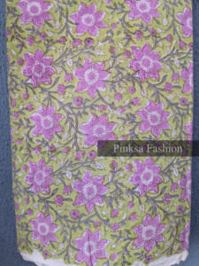 Tela de Algodón Estampada a Mano de Alta Calidad, 100% Algodón Puro, Tinte Natural, Estampado Floral para Prendas de Vestir - Product Image 2