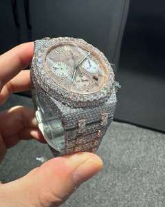 Reloj Cronógrafo de Cuarzo con Incrustaciones de Diamantes en Tono Oro Rosa, Esfera Cuadrada, Reloj de Pulsera de Lujo para Regalo y Exhibición - Product Image 3