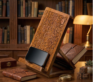 Cell Phone Stand Wooden <b>Tablet</b> Stand for Desktop Wood Cell Phone <b>Holder</b> Desk <b>Tablet</b> <b>Holder</b> Mobile Stand book <b>Holder</b> for Decor - Product Image 5