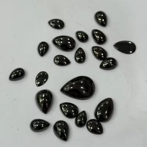 Shungite russe naturelle, cabochon en forme de poire, shungite riche en carbone, pierre précieuse de taille libre, non traitée, vente en gros, pierre pour bijoux de qualité supérieure - Product Image 1