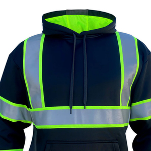 Sweat-shirts de qualité supérieure à prix abordable, chauds et doublés en polaire, avec logo personnalisé et haute visibilité, vêtements de travail réfléchissants pour hommes. - Product Image 3