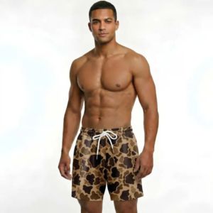 Dry Camo Print Beachwear Summer Mesh Swim Trunks for <b>Men</b> and Tie-Side <b>Bikini</b> for Women - Product Image 6