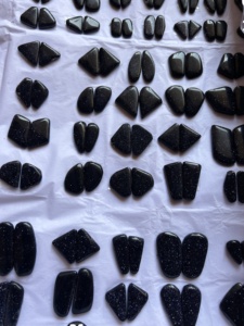 Amazing Blue Sun Sitara Par de pendientes de piedras preciosas Par Multi forma y tamaño Fabricación de joyas sueltas Piedra preciosa Blue Sun Sitara Par Piedra - Product Image 3