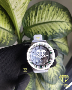 Reloj de Diamantes Moissanite VVS de Diseño, Correa Blanca de Plata de Ley 925, Reloj de Lujo - Product Image 2
