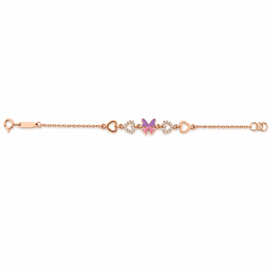 สร้อยข้อมือรูปหัวใจผีเสื้อทอง 18k ประดับเพชรคิวบิกเซอร์โคเนียสีชมพู ขัดเงาอย่างดี เครื่องประดับแฟชั่นสำหรับผู้หญิง สวมใส่ได้ทุกวัน ของขวัญสำหรับงานปาร์ตี้ - Product Image 5
