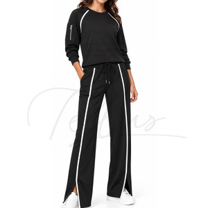 Wholesale Stylish Women's Solid Jogger Tracksuit <b>Set</b> Comfortable Fit Casual Wear Spandex/Polyester Quick Dry Breathable - Product Image 1