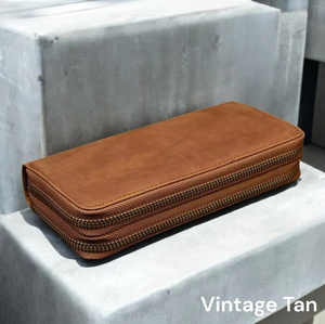 Portefeuille long en daim avec fermeture éclair, style vintage, unisexe, en cuir marron, multifonctionnel pour un usage quotidien - Product Image 4