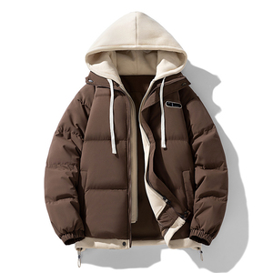 Chaqueta Acolchada con Capucha para Invierno, Unisex, Gruesa, de Algodón y Poliéster, Resistente al Viento, con Cierre, Informal, Holgada - Product Image 3