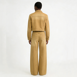 Fashion Unisex Winter <b>Denim</b> 2-Piece Set 100% Cotton Solid <b>Jacket</b> Jeans Two Piece Set for Clothing Wholesale - Product Image 4