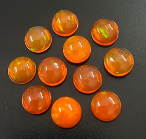 พลอยโอปอลสีส้มธรรมชาติทรงกลมเจียระไนแบบบริลเลียนท์สำหรับทำเครื่องประดับ - Product Image 4