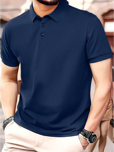 เสื้อยืดผู้ชายสำหรับฤดูร้อน ทำจากวัสดุที่แห้งเร็ว ตัดเย็บแบบ 3 มิติ ทรงพอดีตัวและเข้ารูป เหมาะสำหรับธุรกิจและการพักผ่อน - Product Image 5