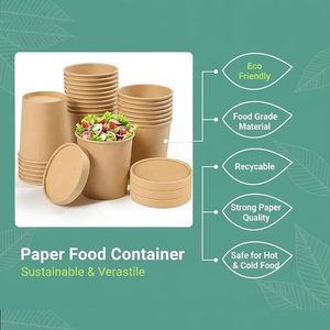 Contenant à soupe moderne en papier kraft à paroi simple, biodégradable et recyclable, Zhenyuan, 1300 ml, 1500 ml, avec couvercle en PP PET - Product Image 5